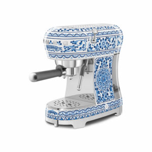 SMEG Dolce & Gabbana 50's Style Manual Espresso Machine, Blu Mediteranio Collection.
