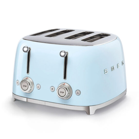 50's style 4x4 slot toaster by SMEG, retro design with advanced technology. Seven colours to choose from, so go ahead and fall back into class!